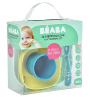 Beaba Komplet naczyń z silikonu blue