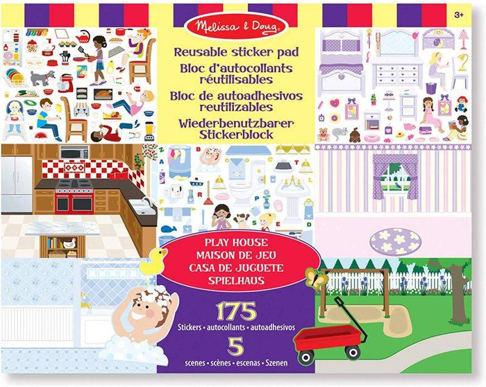 Książeczka z naklejkami wielokrotnego użytku Dom Melissa & Doug