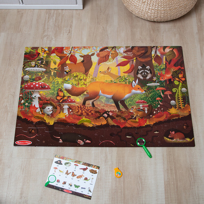 Dwustronne puzzle podłogowe 2w1 szukaj i znajdź Let’s Explore 48 el. Melissa & Doug