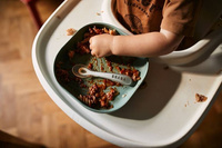 Komplet naczyń z silikonu z przyssawką eucalyptus Beaba