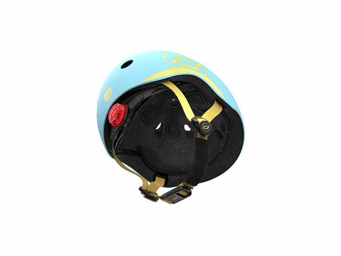 SCOOTANDRIDE Dziecięcy Kask XXS-S 1-5 lat światło LED magnetyczne zapięcie Blueberry