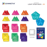 Klocki magnetyczne dla dzieci z podświetleniem Light Star Pack 28 el Connetix