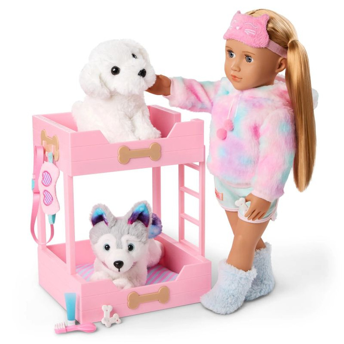 Łóżko piętrowe z pieskiem i akcesoriami różowe Puppy Dreams Bunk Bed Our Generation
