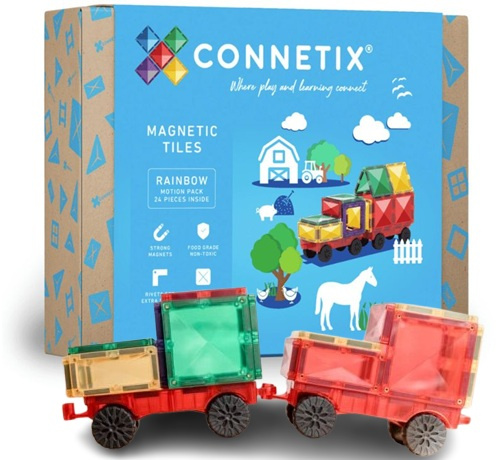 Klocki magnetyczne dla dzieci Rainbow Motion Pack 24 el Connetix