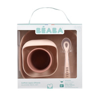 Beaba Komplet naczyń z silikonu pink