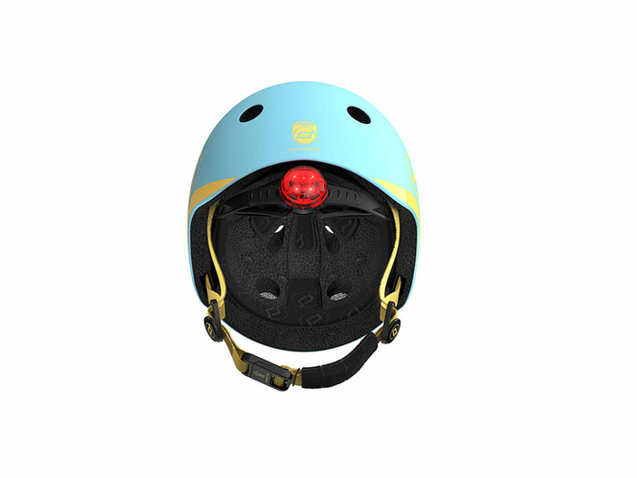 SCOOTANDRIDE Dziecięcy Kask XXS-S 1-5 lat światło LED magnetyczne zapięcie Blueberry