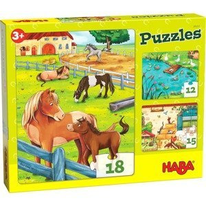 Puzzle Zwierzaki z gospodarstwa 3w1 Haba