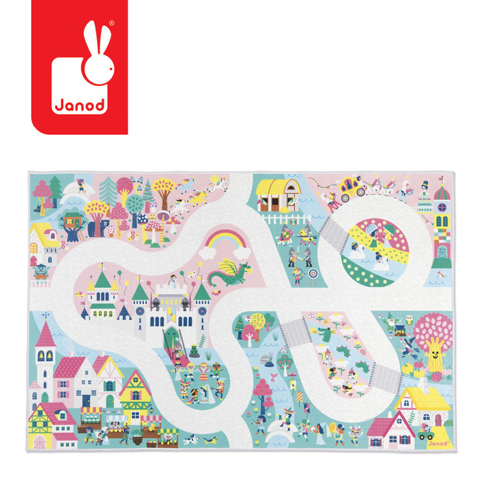 Mata dla dzieci do zabawy z drogą Zaczarowane królestwo Cross Roads Janod