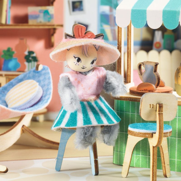 Drewniany domek dla lalek diy mini Mi House Mia Djeco 