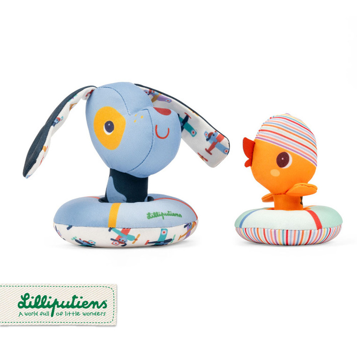 Lilliputiens Zestaw dwóch przytulanek do kąpieli Piesek Jules i Kaczorek Gaspard