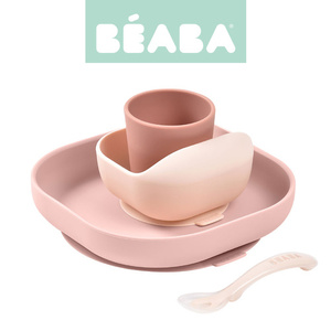 Beaba Komplet naczyń z silikonu pink