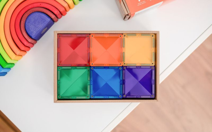 Klocki magnetyczne dla dzieci Rainbow Square Pack 42 el Connetix