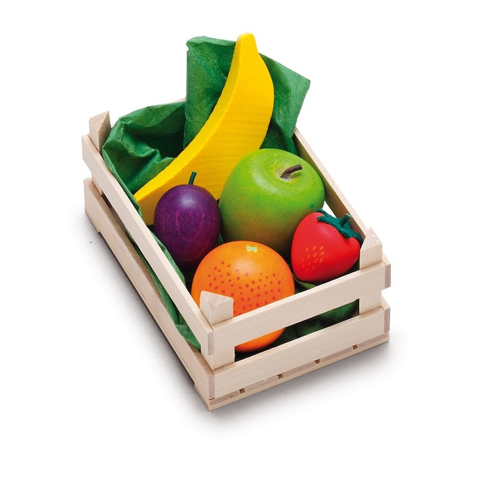 Zabawa w sklep Zestaw owoców w skrzyneczce Erzi