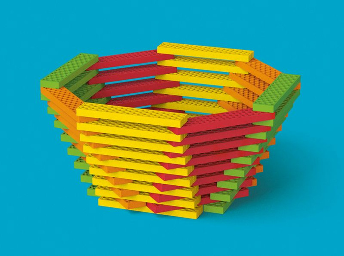 Klocki konstrukcyjne tęczowy Hello Box 100 elementów Bioblo