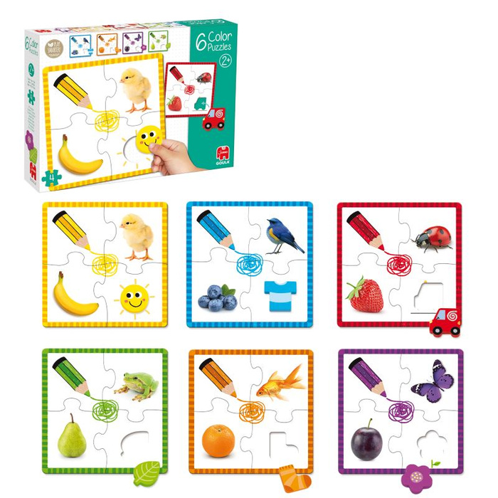 Puzzle dla dzieci 6w1 Kolory Goula