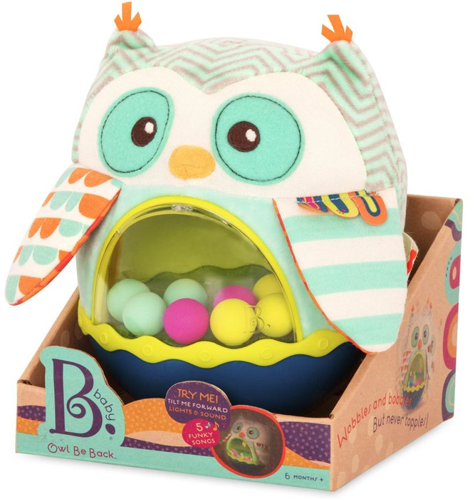 Wańka-wstańka Owl Be Back Sensoryczna sowa B.Toys – światło i dźwięk