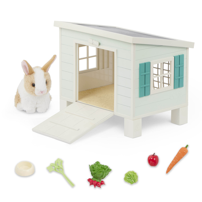 Chatka z pluszowym króliczkiem i przysmakami Zestaw Bunny Hutch Playset Our Generation