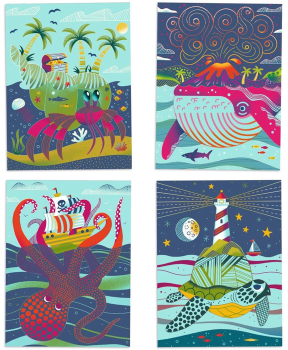 Wydrapywanka kreatywna podwodny świat Djeco