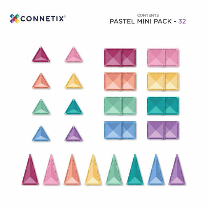 Klocki magnetyczne dla dzieci Pastel Mini Pack 32 el. Connetix