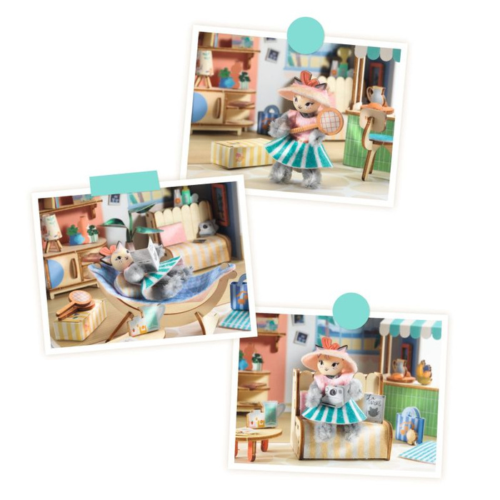 Drewniany domek dla lalek diy mini Mi House Mia Djeco 
