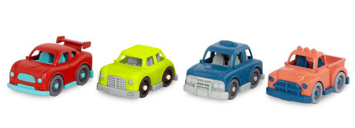 4 autka dla dzieci zestaw z radiowozem Mini Riders Wonder Wheels Battat