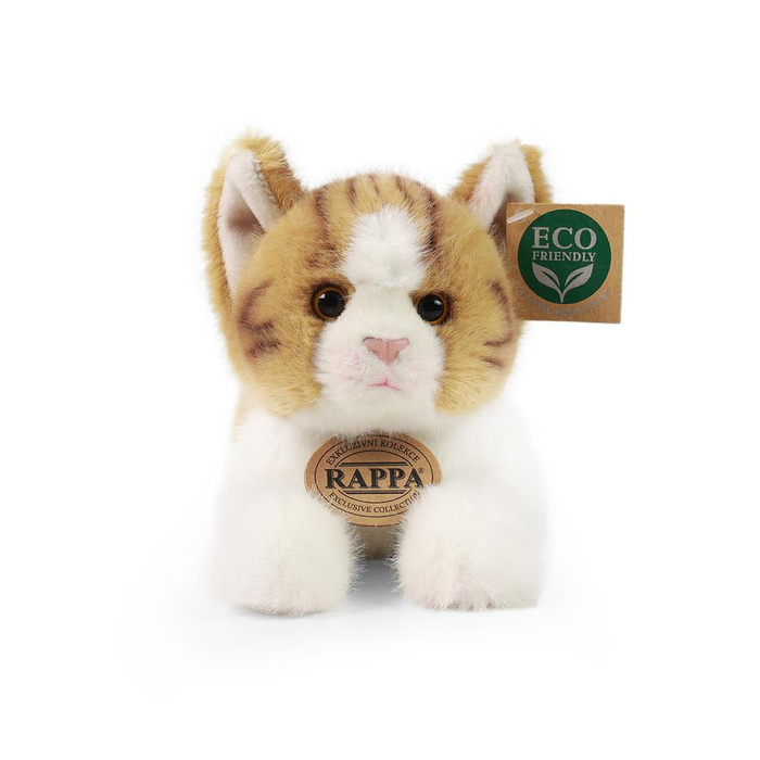 Pluszak dla dzieci Kot leżący brązowo-biały 20 cm Rappa maskotki