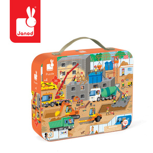 Puzzle dla dzieci w walizce Plac budowy 36 elementów Janod 