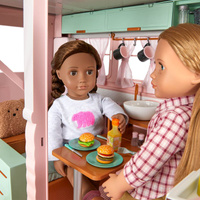 Kamper kempingowy z wyposażeniem 55 elementów Country Cruising Camper Set Our Generation