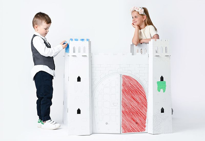 Kartonowy domek do malowania i samodzielnego złożenia Wspaniały zamek pałac Tektorado