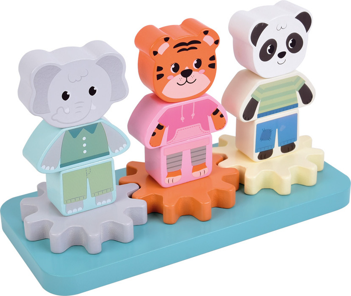 Układanka klocki drewniane na palikach zwierzątka w dżungli Small Foot