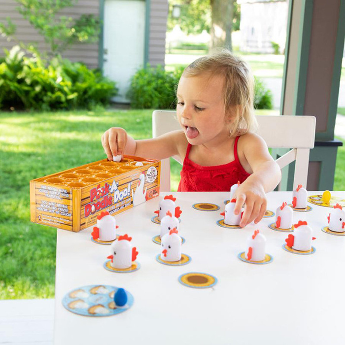 Gra memory ćwiczenie pamięci Kurnik Peek-A-Doodle Doo Fat Brain Toys