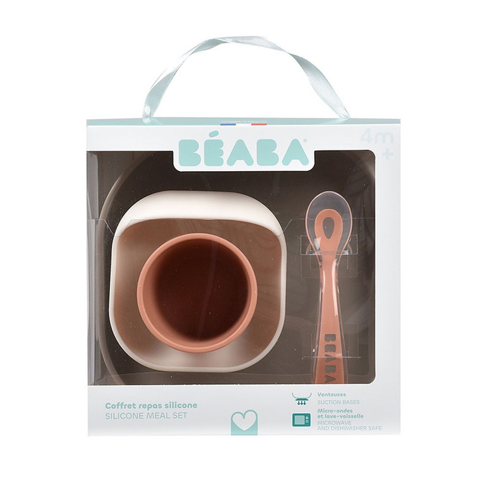 Komplet naczyń z silikonu z przyssawką Terracotta Beaba
