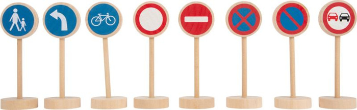 Znaki drogowe drewniany zestaw do zabawy dla dzieci Small Foot