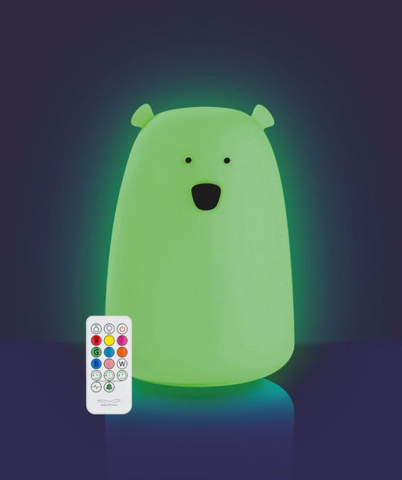 Lampka nocna dla dzieci Miś Duży świecący w ciemności z pilotem Rabbit & Friends
