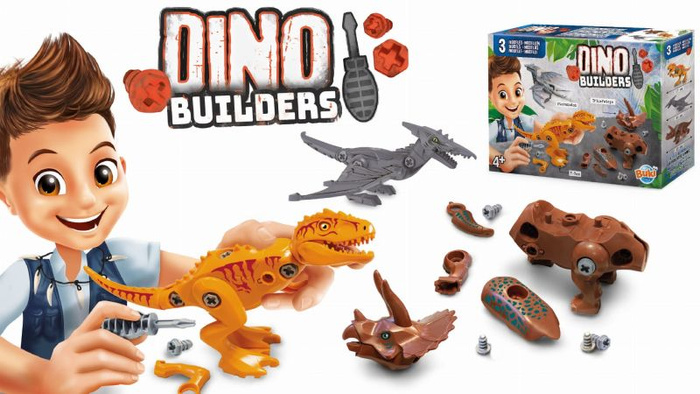 Zestaw 3 dinozaury do skręcania dla dzieci Buki – zrób to sam