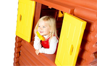 Little Tikes ogrodowy Domek dla dzieci Chata z belek z akcesoriami do zabaw na świeżym powietrzu  