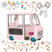 Ciężarówka z lodami i wyposażeniem różowa Sweet stop ice cream truck Our Generation 