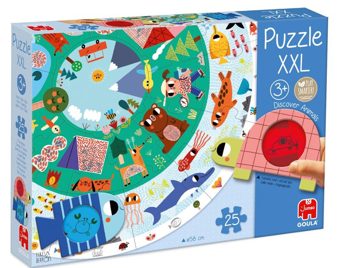 Okrągłe puzzle XXL Odkrywca zwierząt Goula