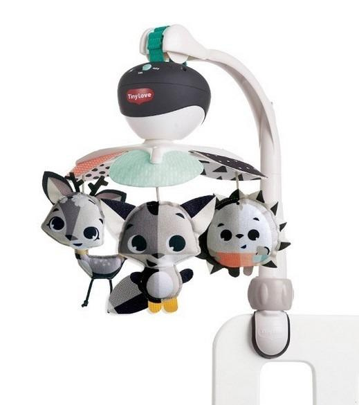 Tiny Love Karuzela podróżna dla niemowląt Magiczna Kraina z delikatną muzyką czarno-biała