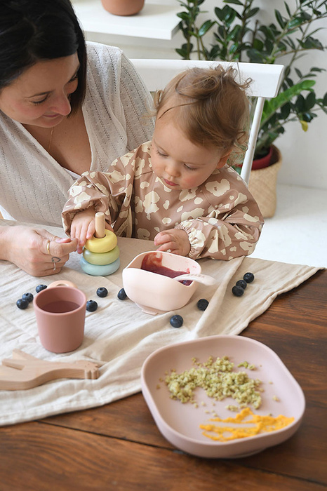 Beaba Komplet naczyń z silikonu pink