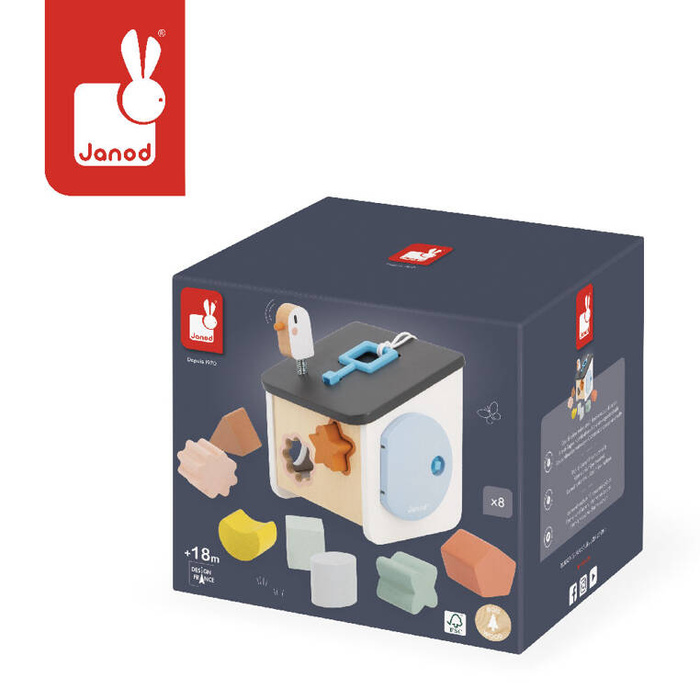 Sorter zamykany na klucz drewniany Domek dla ptaszków Sweet Cocoon Janod