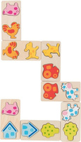 Drewniane domino dla dzieci Wioska 3D Goki