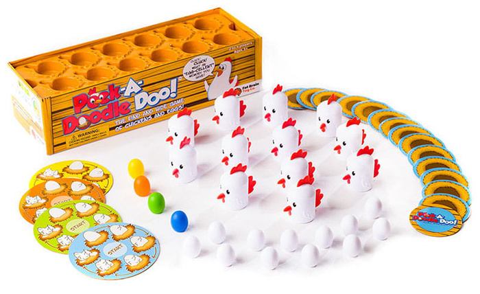 Gra memory ćwiczenie pamięci Kurnik Peek-A-Doodle Doo Fat Brain Toys