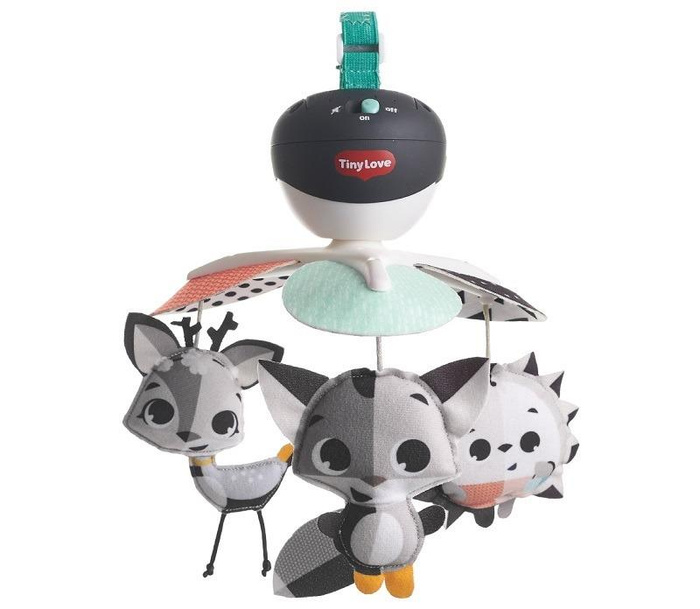 Tiny Love Karuzela podróżna dla niemowląt Magiczna Kraina z delikatną muzyką czarno-biała