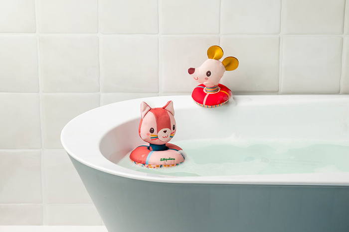 Lilliputiens Zestaw dwóch przytulanek do kąpieli Kotka Jeanne i Myszka Nina