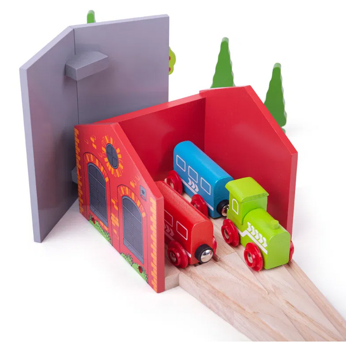 Do kolejki ceglana parowozownia Bigjigs Rail