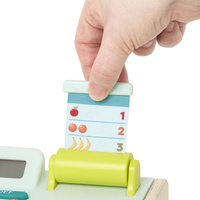 Kasa fiskalna do zabawy dla dzieci kalkulator i skaner kart Mini Cashier Playset B.Toys