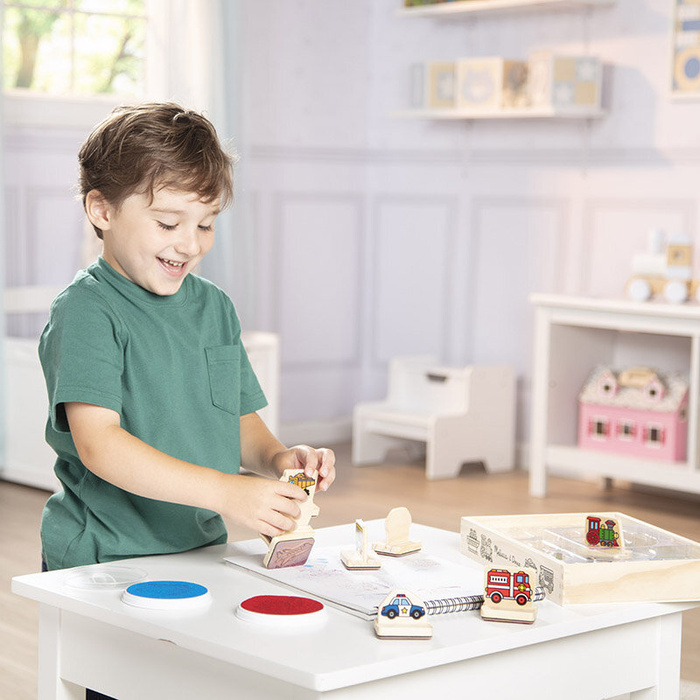 Mój pierwszy drewniany zestaw pieczątek Pojazdy Melissa and Doug 12391-MD 