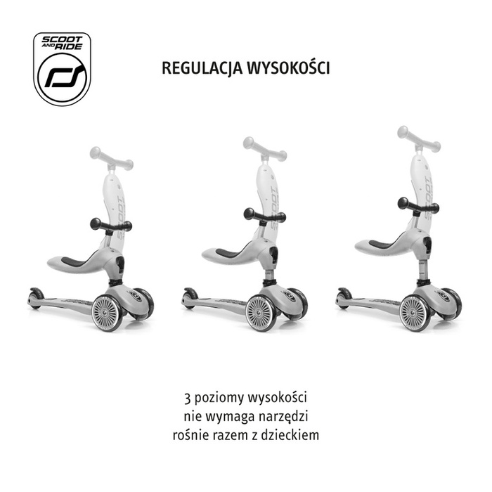  SCOOTANDRIDE Highwaykick1 2w1 Jeździk i hulajnoga 1-5 lat Steel