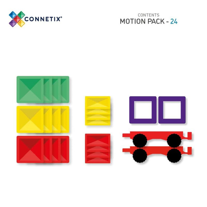 Klocki magnetyczne dla dzieci Rainbow Motion Pack 24 el Connetix